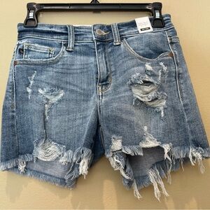 Judy Blue Distressed Blue Denim Shorts Women’s XS NWT